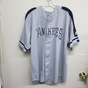 New York Yankees by Starter Men's XL Genuine MLB Navy/Gray Baseball Jersey
